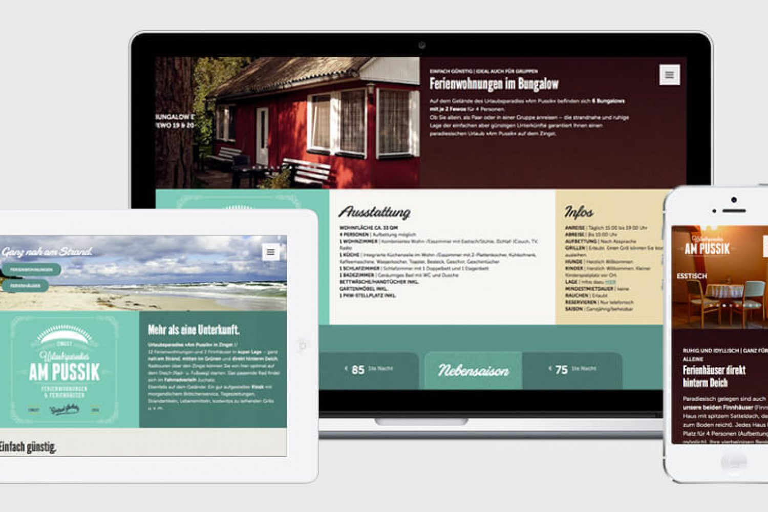 Website Urlaubsparadies am Pussik